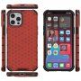 Etui ze strukturą plastra miodu dla iPhone 13 Pro Max - czerwony