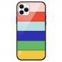 NXE wielokolorowe etui ze szklanym tyłem do iPhone 13 Pro - ciemna tęcza