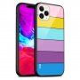 NXE wielokolorowe etui ze szklanym tyłem do iPhone 13 Pro - pastelowy
