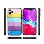 NXE wielokolorowe etui ze szklanym tyłem do iPhone 13 Pro - pastelowy