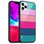 NXE wielokolorowe etui ze szklanym tyłem do iPhone 13 Pro - niebiesko-różowy