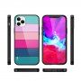 NXE wielokolorowe etui ze szklanym tyłem do iPhone 13 Pro - niebiesko-różowy