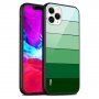NXE wielokolorowe etui ze szklanym tyłem do iPhone 13 Pro - zielone