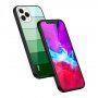 NXE wielokolorowe etui ze szklanym tyłem do iPhone 13 Pro - zielone