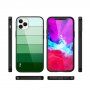 NXE wielokolorowe etui ze szklanym tyłem do iPhone 13 Pro - zielone