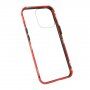 Pokrowiec na cały telefon ze szkła hartowanego z metalową ramką dla iPhone 13 Pro Max - czerwony