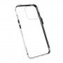 Pokrowiec na cały telefon ze szkła hartowanego z metalową ramką dla iPhone 13 Pro - srebrny