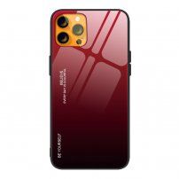 Etui ze szklaną częścią tylną dla iPhone 13 mini - czerwono-czarne