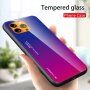 Etui ze szklaną częścią tylną dla iPhone 13 Pro Max - niebieska fuksja