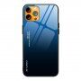 Etui ze szklaną częścią tylną dla iPhone 13 Pro Max - niebiesko-czarny