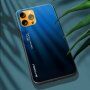 Etui ze szklaną częścią tylną dla iPhone 13 Pro Max - niebiesko-czarny