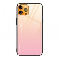 Etui ze szklaną częścią tylną dla iPhone 13 Pro - różowo-złoty