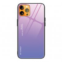 Etui ze szklaną częścią tylną dla iPhone 13 - różowo-fioletowy