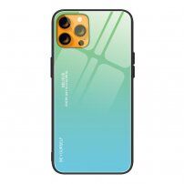 Etui ze szklaną częścią tylną dla iPhone 13 - zielony błękit