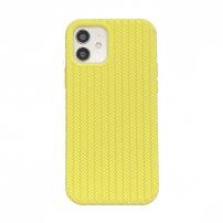 Silikonowe etui z plecionym wzorem do iPhone 13 Pro - żółte