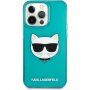 Karl Lagerfeld Choupette Head etui do iPhone 13 Pro Max - turkusowy