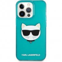 Karl Lagerfeld Choupette Head etui do iPhone 13 Pro Max - turkusowy