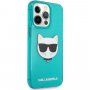 Karl Lagerfeld Choupette Head etui do iPhone 13 Pro Max - turkusowy