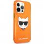 Karl Lagerfeld Choupette Head etui do iPhone 13 Pro Max - pomarańczowe