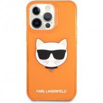 Karl Lagerfeld Choupette Head etui do iPhone 13 Pro Max - pomarańczowe