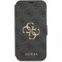Guess 4G Metal Logo pokrowiec flip do iPhone 13 - szare
