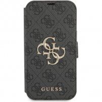 Guess 4G Metal Logo pokrowiec flip do iPhone 13 - szare