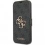 Guess 4G Metal Logo pokrowiec flip do iPhone 13 Pro - szare
