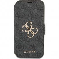 Guess 4G Metal Logo pokrowiec flip do iPhone 13 Pro - szare
