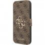 Guess 4G Metal Logo pokrowiec flip do iPhone 13 - brązowy