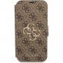 Guess 4G Metal Logo pokrowiec flip do iPhone 13 - brązowy