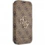 Guess 4G Metal Logo pokrowiec flip do iPhone 13 Pro - brązowy