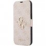 Guess 4G Metal Logo pokrowiec flip do iPhone 13 - różowe