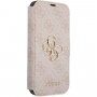 Guess 4G Metal Logo pokrowiec flip do iPhone 13 - różowe
