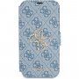 Guess 4G Metal Logo pokrowiec flip do iPhone 13 - niebieskie