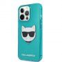 Karl Lagerfeld Choupette Head etui do iPhone 13 Pro Max - turkusowy