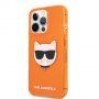 Karl Lagerfeld Choupette Head etui do iPhone 13 Pro Max - pomarańczowe