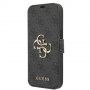 Guess 4G Metal Logo pokrowiec flip do iPhone 13 - szare