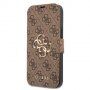 Guess 4G Metal Logo pokrowiec flip do iPhone 13 Pro - brązowy