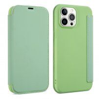 Pokrowiec portfelowy z silikonu i skóry PU do iPhone 13 - zielony