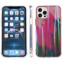 Ochronne etui odporne na uderzenia ze wzorem farb akwarelowych do iPhone 13 - fioletowy