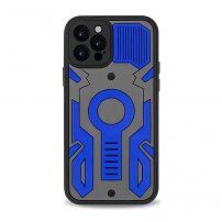 Etui odporne na uderzenia ze wzorem kamuflażu do iPhone 13 Pro - niebieskie