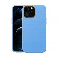Etui odporne na uderzenia z teksturą skóry do iPhone 12 Pro Max - jasnoniebieskie