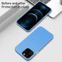 Etui odporne na uderzenia z teksturą skóry do iPhone 13 mini - jasnoniebieskie