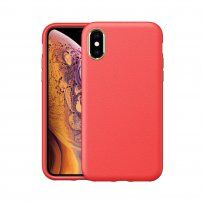 Etui odporne na uderzenia z teksturą skóry do iPhone X / XS - czerwony