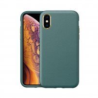 Etui odporne na uderzenia z teksturą skóry do iPhone X / XS - zielone