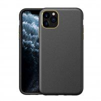 Etui odporne na uderzenia z teksturą skóry do iPhone 11 Pro Max - czarny