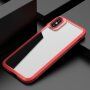 Przezroczyste etui odporne na uderzenia z teksturą karbonu do iPhone X / XS - czerwony