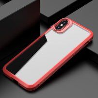 Przezroczyste etui odporne na uderzenia z teksturą karbonu do iPhone XS Max - czerwony