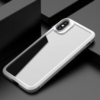 Przezroczyste etui odporne na uderzenia z teksturą karbonu do iPhone X / XS - biały