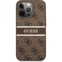 Guess 4G Printed Stripe etui do iPhone 13 Pro - brązowe
